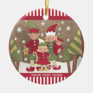 Ornamento De Cerâmica Cumprimentos personalizado do Natal da família (4