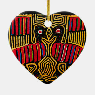 Ornamento De Cerâmica Cuna Indian Mola Duck Design