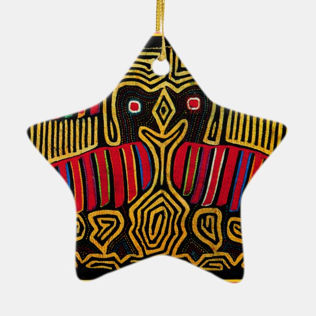 Ornamento De Cerâmica Cuna Indian Mola Duck Design (Verso)