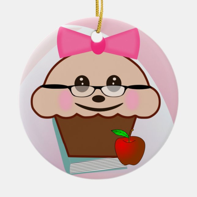 Ornamento De Cerâmica Cupcake (Frente)