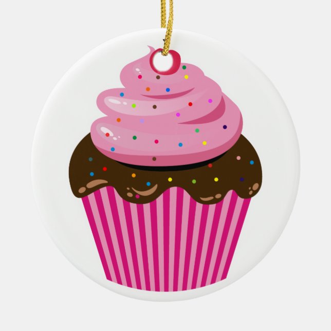 Ornamento De Cerâmica Cupcake (Frente)