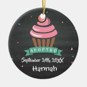 Ornamento De Cerâmica Cupcake adotado - data conhecida feita sob