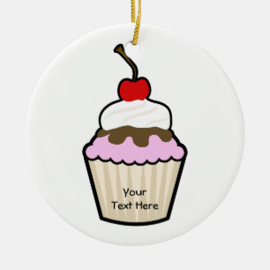 Ornamento De Cerâmica Cupcake customizável