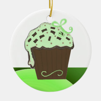 Ornamento De Cerâmica Cupcake de Chocolate da Casa
