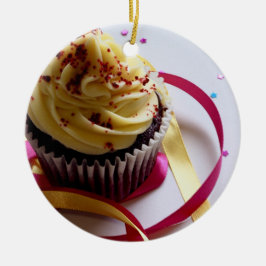 Ornamento De Cerâmica cupcake personalizado