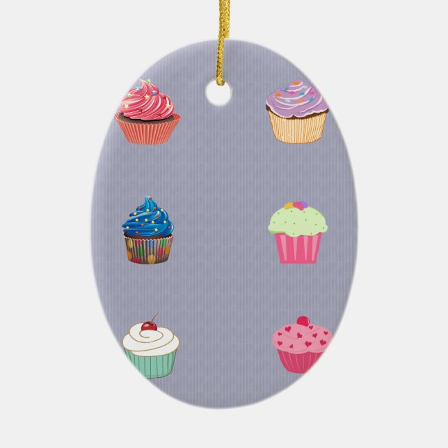 Ornamento De Cerâmica Cupcakes (Frente)