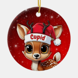 Ornamento De Cerâmica Cupid Baby Deer, Fawn, Doe, Reindeer🦌 🎄