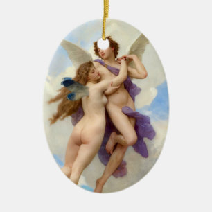 Ornamento De Cerâmica Cupid & Psyche Vintage Bouguereau
