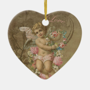 Ornamento De Cerâmica Cupido - vintage