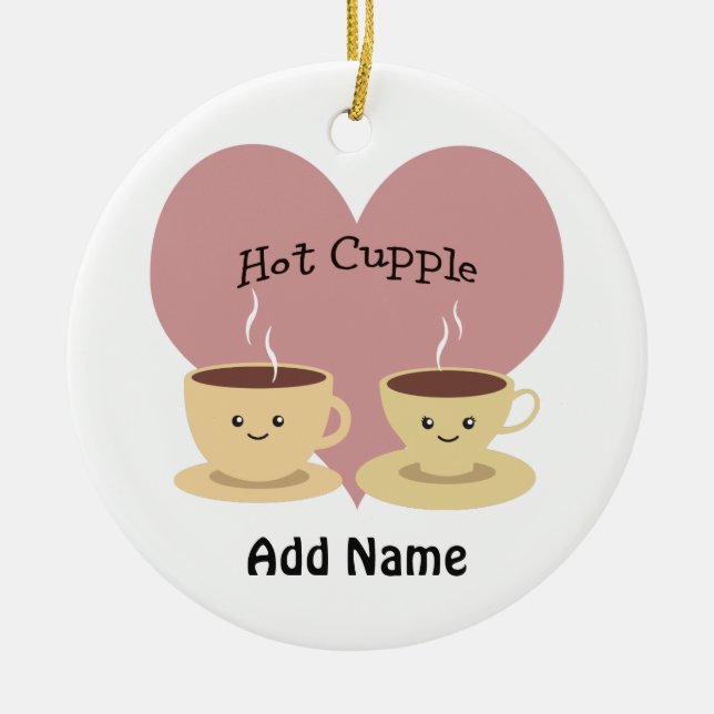 Ornamento De Cerâmica Cupple quente! (Frente)