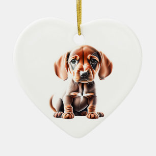 Ornamento De Cerâmica Cuppy do Connhound Redbone Personalizado