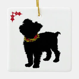 Ornamento De Cerâmica Curioso Scuffy Mutt Natal