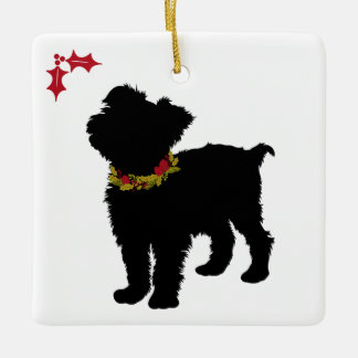Ornamento De Cerâmica Curioso Scuffy Mutt Natal