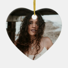 Ornamento De Cerâmica Custom Birthday Ornament with Photo & Message