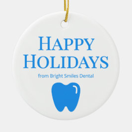 Ornamento De Cerâmica Custom Blue Dental Practice Ornament