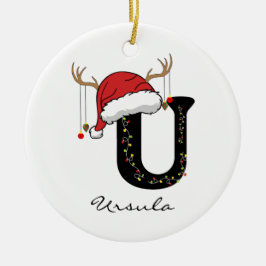 Ornamento De Cerâmica Custom Christmas Alphabet Ornament for Coworkers