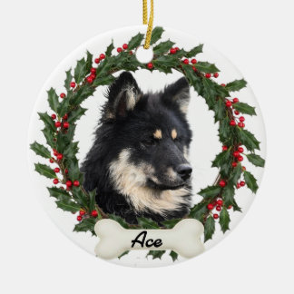 Ornamento De Cerâmica Custom Dog Cat Pet Photo Christmas Ornament