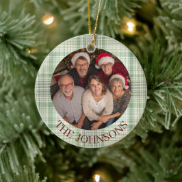 Ornamento De Cerâmica Custom Family Photo Christmas Ceramic Ornament