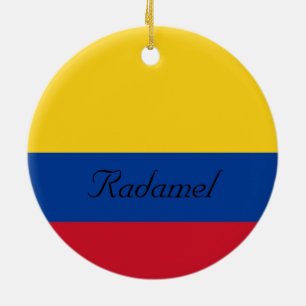 Ornamento De Cerâmica Custom Flag of Colombia Yellow Blue Red