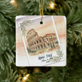 Ornamento De Cerâmica Custom Honeymoon & Anniversary Keepsake