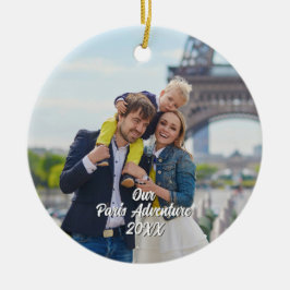 Ornamento De Cerâmica Custom Paris Travel Photo Christmas Tree