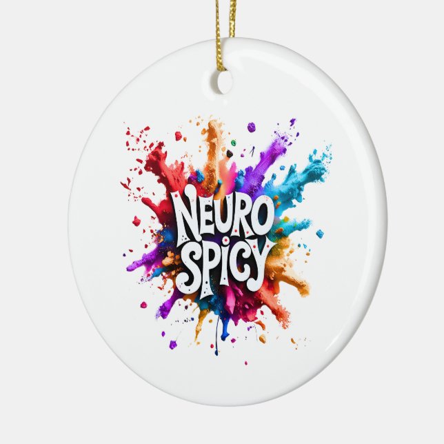 Ornamento De Cerâmica custom / personalised NEUROSPICY neurodiversity  (Esquerda)