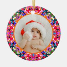 Custom Photo Merry Christmas Modern Colorful