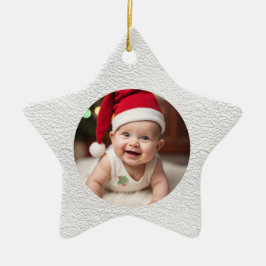 Ornamento De Cerâmica Customisable Baby's First Christmas Star