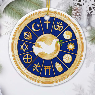 Ornamento De Cerâmica Customize Dove of Peace Ornament