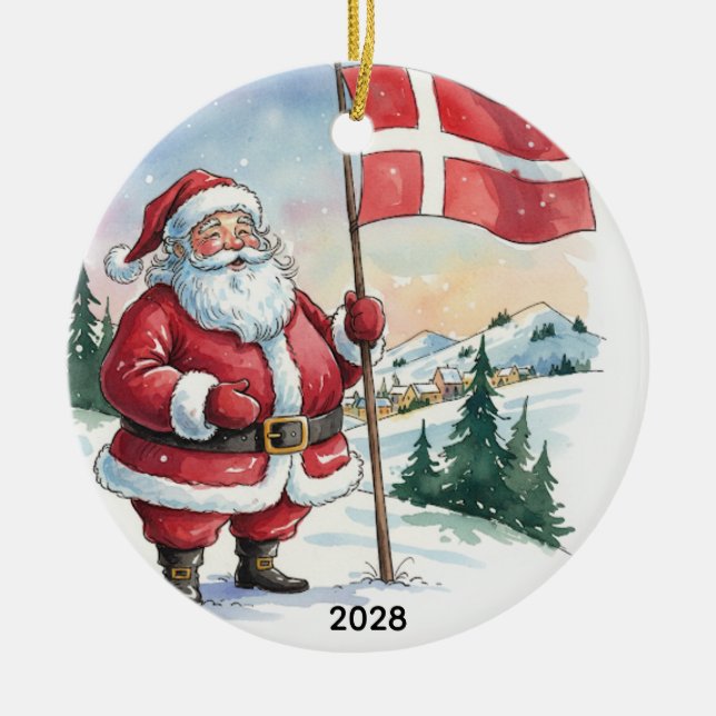 Ornamento De Cerâmica Customized Santa in Denmark  (Frente)