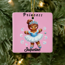 Ornamento De Cerâmica cute ballerina gingerbread girl Ornament