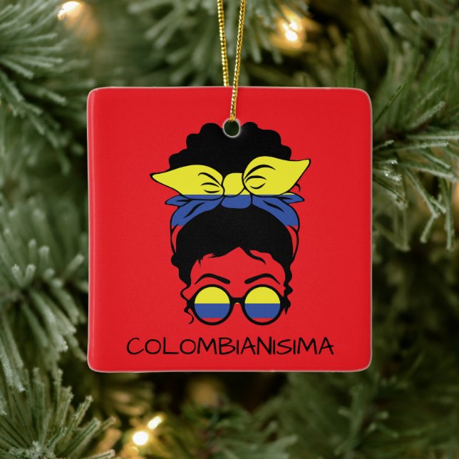 Ornamento De Cerâmica CUTE COLOMBIANISIMA Colombiana Flag (Árvore)