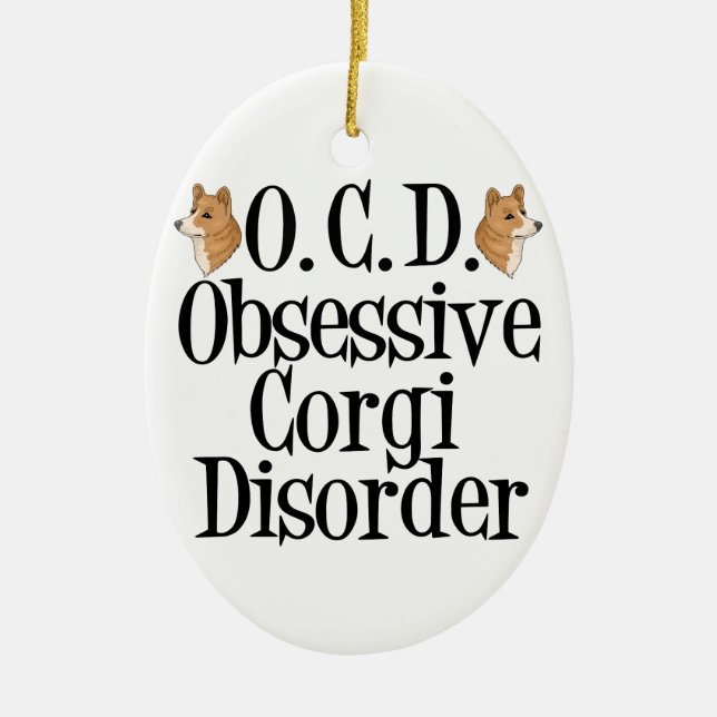 Ornamento De Cerâmica Cute Corgi (Frente)