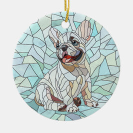 Ornamento De Cerâmica Cute French Bulldog Puppy - mosaico pastel