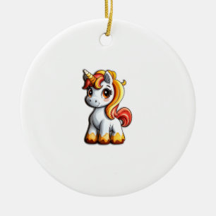 Ornamento De Cerâmica Cute Halloween Unicórnio Candy Corn Chifre Mágico
