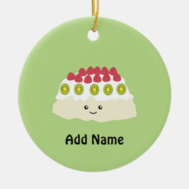 Ornamento De Cerâmica Cute Kawaii Pavlova (Frente)