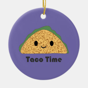 Ornamento De Cerâmica Cute Kawaii Taco Time Taco