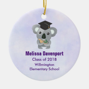 Ornamento De Cerâmica Cute Koala in a Graduation Cap Class of 20xx
