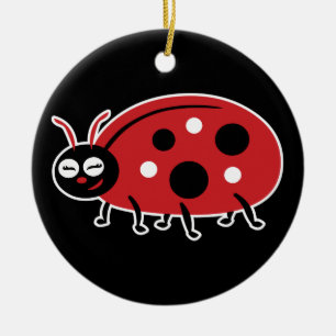 Ornamento De Cerâmica Cute Ladybug