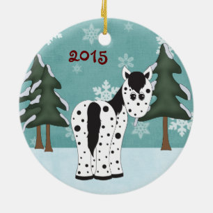 Ornamento De Cerâmica Cute Leopard Appaloosa ~ Cavalo Appy Personalizado