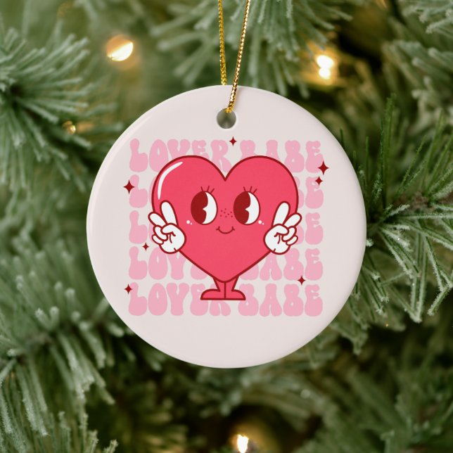 Ornamento De Cerâmica Cute Lover Babe Heart (Árvore)