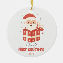 Cute Santa Personalized Baby's First Christmas