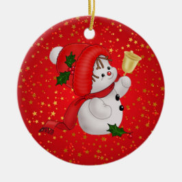 Ornamento De Cerâmica Cute Snowman