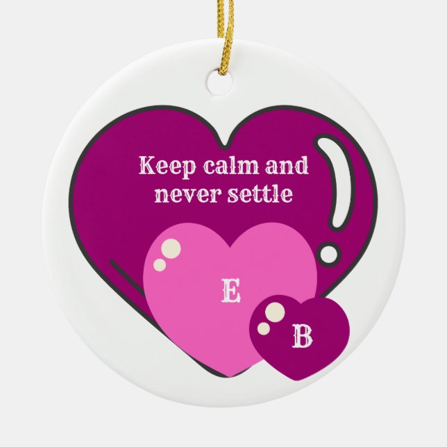 Ornamento De Cerâmica Cute sweet heart gratitude quote (Frente)