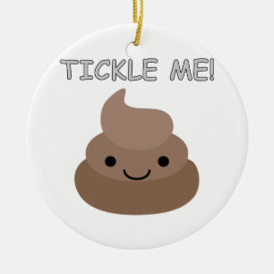 Ornamento De Cerâmica Cute Tickle Me Poop Emoji