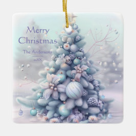 Ornamento De Cerâmica Cute Tree Soft Color Winter Christmas