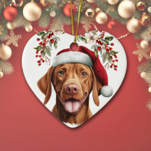 Cute Vizsla Dog Holly Berry Natal