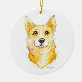 Ornamento De Cerâmica Cutie Corgi