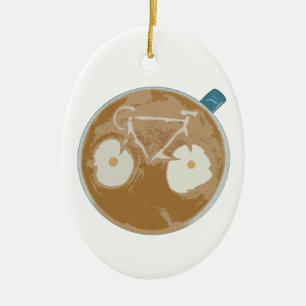 Ornamento De Cerâmica Cycling Latte Art