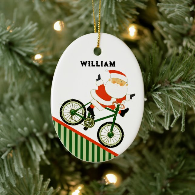 Ornamento De Cerâmica Cyclist Christmas Collectible Ceramic Ornament (Árvore)